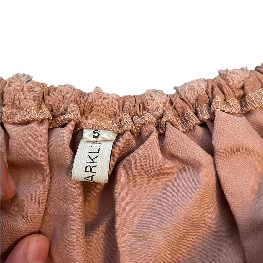 Pink Swiss dot  off the shoulder blouse - Picture 3 of 3